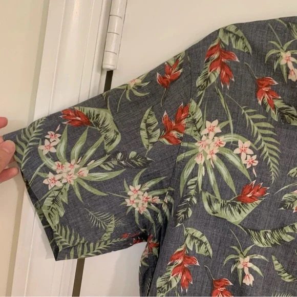 Marine Layer Shirt Mens Large Blue Wailea Hawaiian Pineapple Button Shirt - Picture 2 of 11